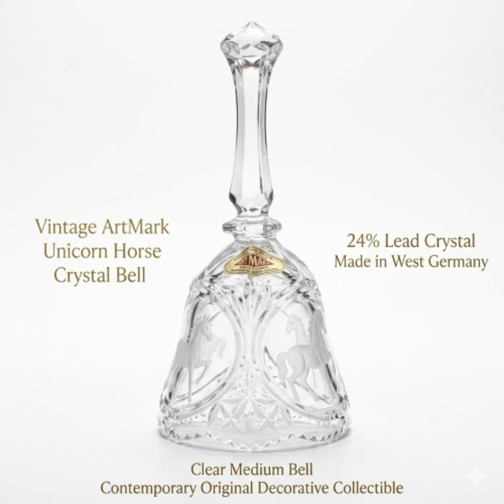 Vintage ArtMark Unicorn Crystal Bell – 24% Lead – West‎ Germany